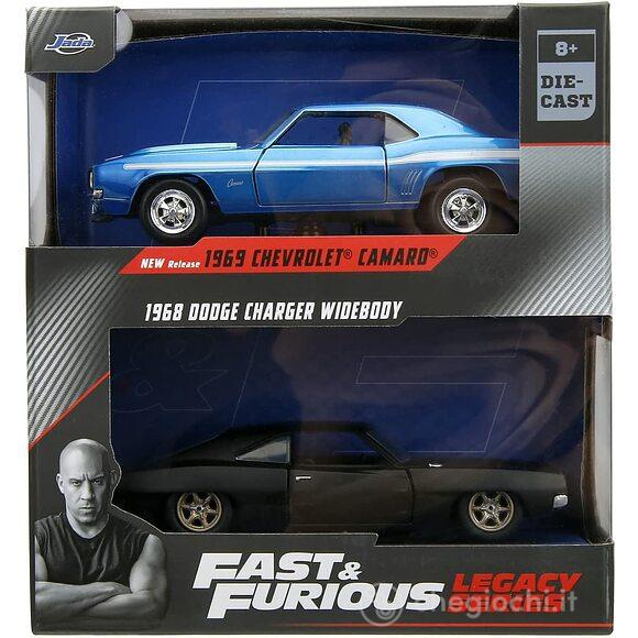 Fast & Furious Twin Pack 1:32 1969 Chevrolet Camaro & 1968 Dodge Charger Wide Body (F9)