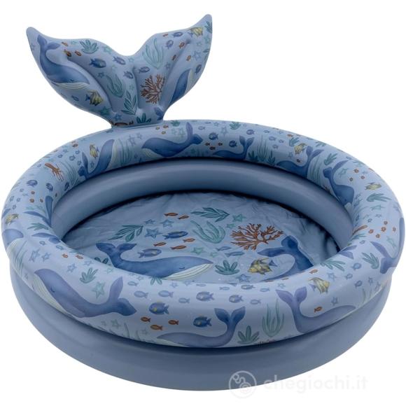 Piscina Gonfiabile Blu Ocean con Coda - 80 cm