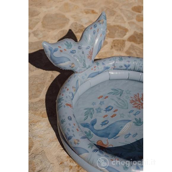 Piscina Gonfiabile Blu Ocean con Coda - 80 cm