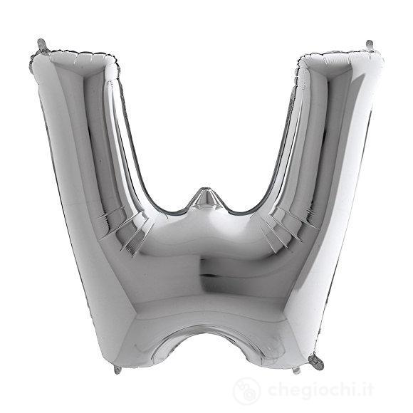 Palloncino Mylar 40 (100cm) Lettera W Silver (Argento)
