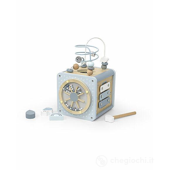Cubo Attività In Legno - Azzurro - 5 In 1