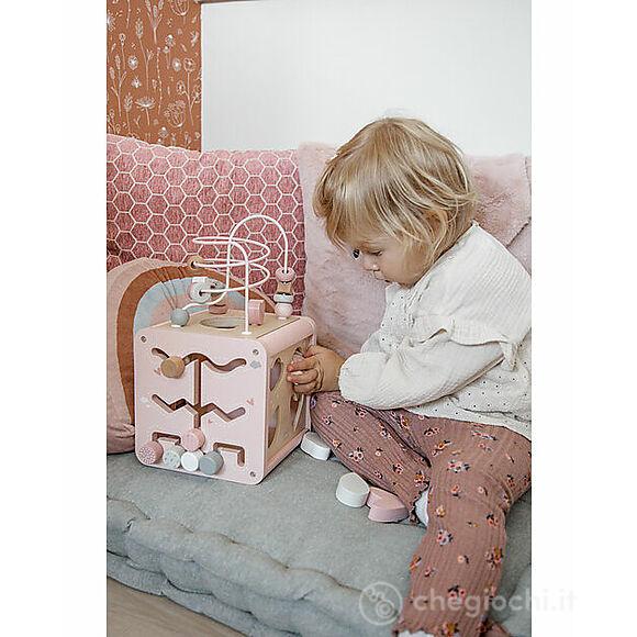 Cubo Attività In Legno - Rosa - 5 In 1