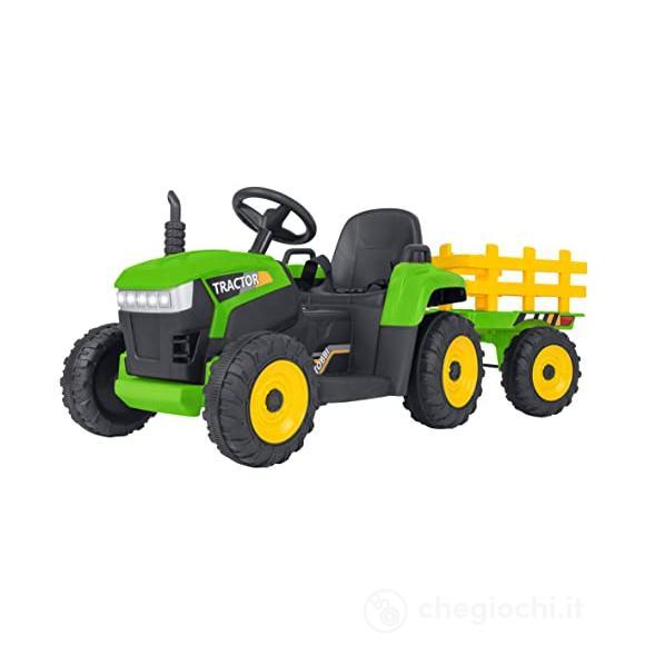  Trattore Elettrico Verde con Rimorchio Removibile (40434)
