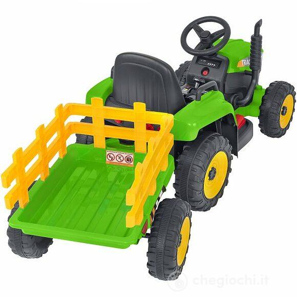  Trattore Elettrico Verde con Rimorchio Removibile (40434)