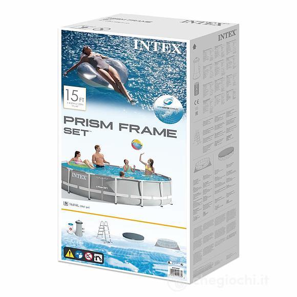 Piscina Prisma Frame 457x107 cm con pompa filtro, scaletta doppia, telo base e copertura (26724)