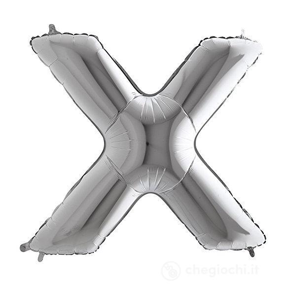 Palloncino Mylar 40 (100cm) Lettera X Silver (Argento)