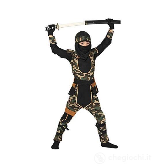 Costume Da Ninja Mimetico Militare Bambino Taglia 5-6 Anni (81451)