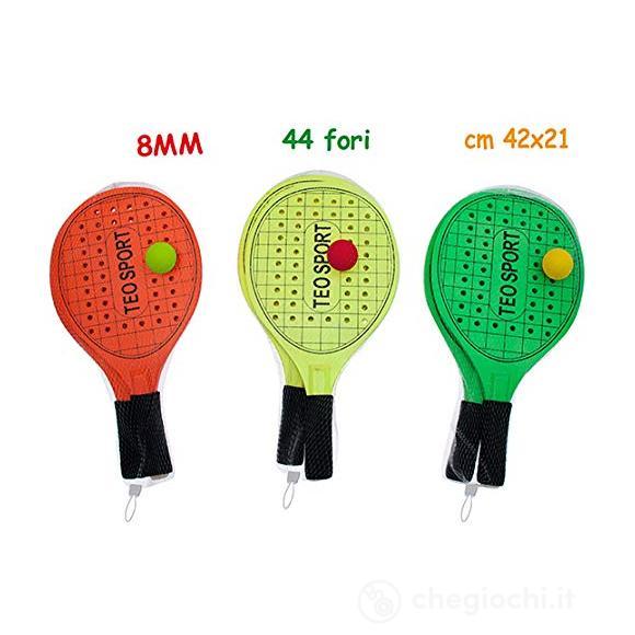 Racchettoni Legno Fluo 8 Mm  44 Fori (Colori Assortiti)