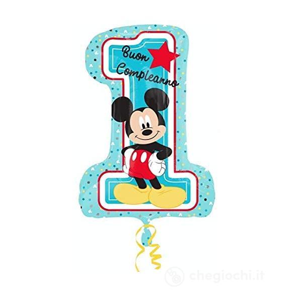Palloncino Mickey Mouse numero 1 Compleanno 48 x 71 cm