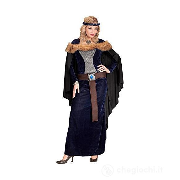 Principessa Medievale (Vestito Con Mantello, Cintura, Copricapo) M