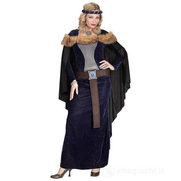 Principessa Medievale (Vestito Con Mantello, Cintura, Copricapo) L