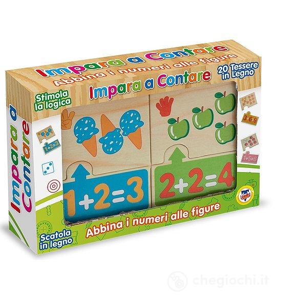 Impara a Contare con Numeri e Figure in Legno 20 Pz (40470)
