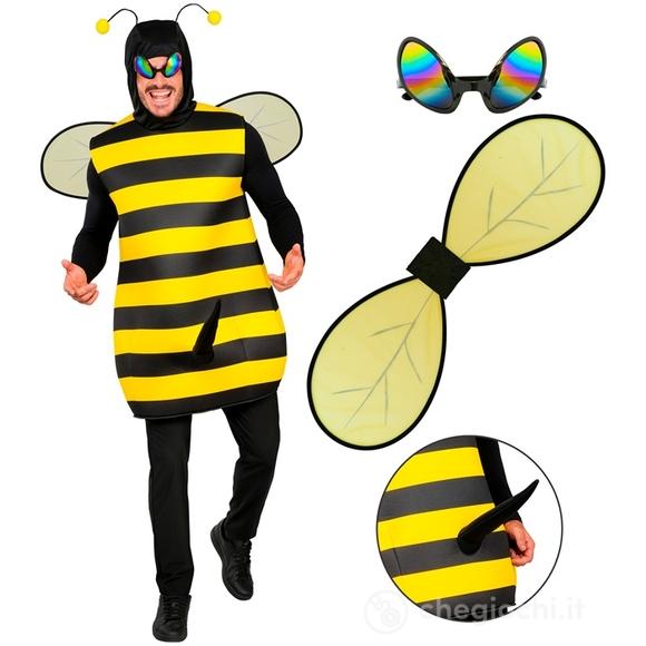 Ape Pungigliona (casacca con cappuccio, ali, occhiali) M - Costume Adulto Uomo - Animali, Sexy Fun, Funny