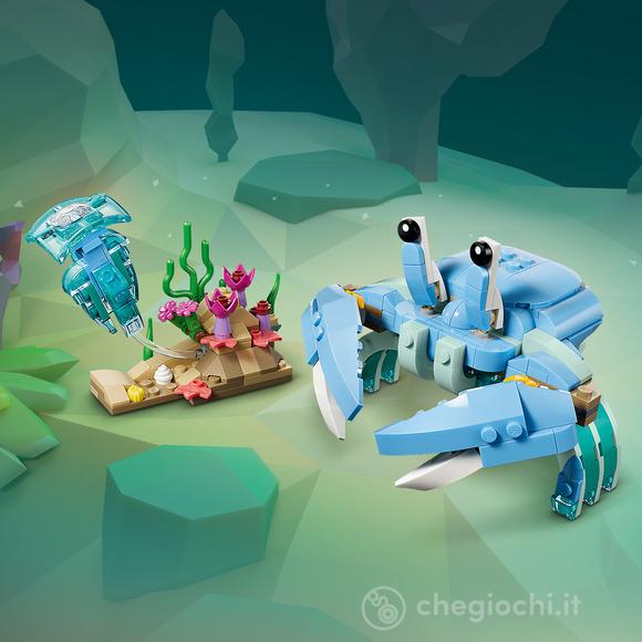 LEGO Creator 31385 3in1 Animali Marini: Meravigliosi Delfini Giocattolo, Si Trasforma in Cavalluccio Marino o Granchio, 9+