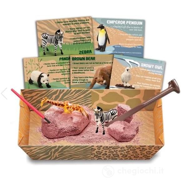 KidzLabs Kit di Scavo Animali Selvatici – 2 Figure Realistiche a Sorpresa