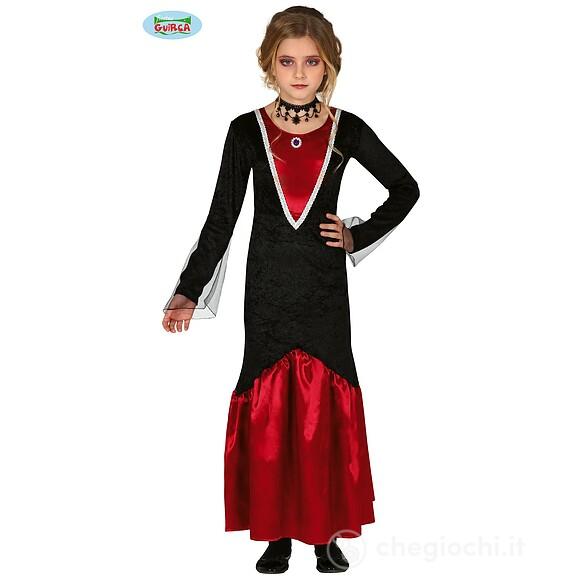 Costume Vampiressa Vampira Rossa E Nera Bambina Taglia 7-9 Anni (83482)