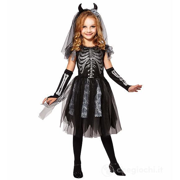 Costume Scheletro Skeledev bride 8-10 anni