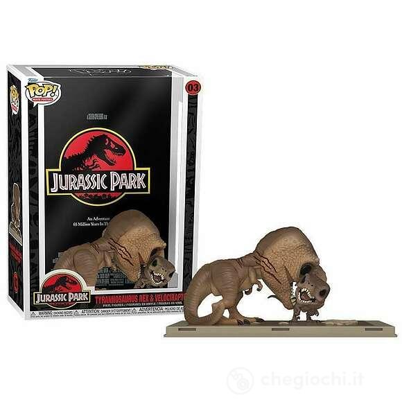Dinosauro Tyrannosaurus Rex & Velociraptor - Jurassic Park - Pop Movie Poster 03