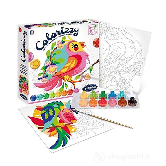 Sentosphere- Colorizzy-Kit per dipingere con i Numeri, per Bambini, con Uccellini, Fai da Te, 3904505