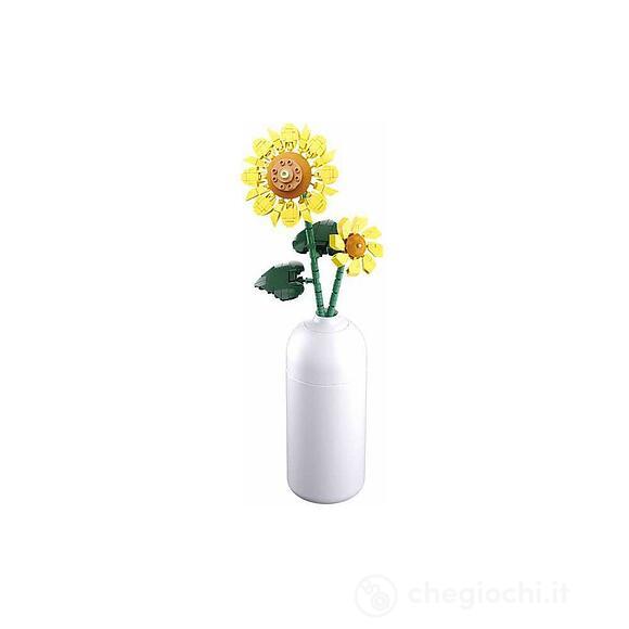 Flower Doppio Stelo Girasole Con Vaso