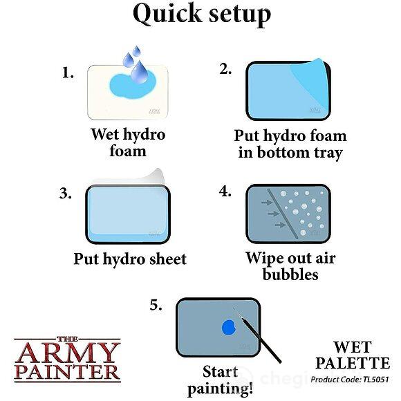 Tavolozza Umida Porta Pennelli 50 Strati e 2 Spugne per Pittura miniature - Army Painter Wet Palette