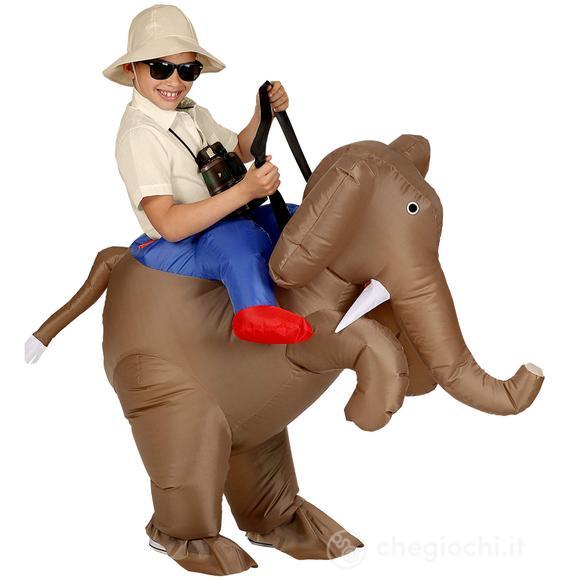 Esploratore Su Elefante (Costume Gonfiabile Con Ventola, Cappello) (4 Batterie Aa Non Incluse) (Taglia Unica Bambino)