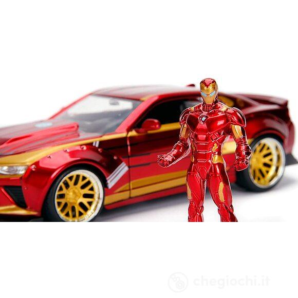 Marvel Iron Man Chevy Camaro Ss Del 2016 In Scala 1:24 Con Personaggio Di Iron Man  Die Cast