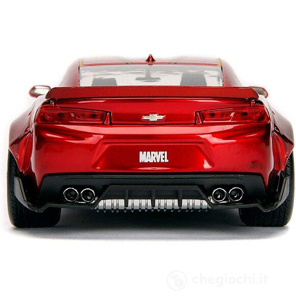 Marvel Iron Man Chevy Camaro Ss Del 2016 In Scala 1:24 Con Personaggio Di Iron Man  Die Cast