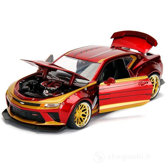 Marvel Iron Man Chevy Camaro Ss Del 2016 In Scala 1:24 Con Personaggio Di Iron Man  Die Cast