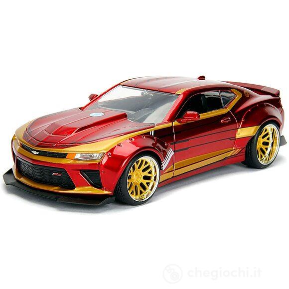 Marvel Iron Man Chevy Camaro Ss Del 2016 In Scala 1:24 Con Personaggio Di Iron Man  Die Cast