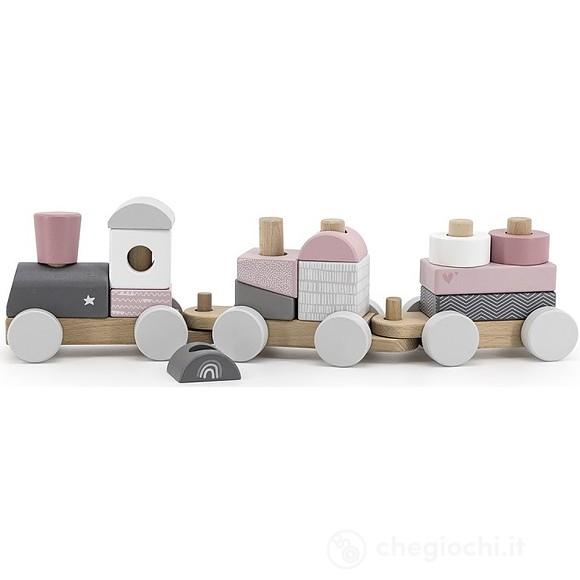 Trenino in legno rosa (LLWT-25163)