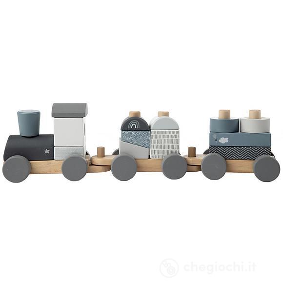 Trenino in legno blu (LLWT-25170)