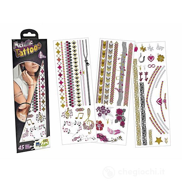 Tatuaggi metallici rosa large (RV30521)