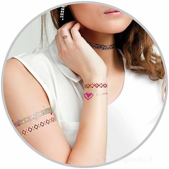 Tatuaggi metallici rosa large (RV30521)