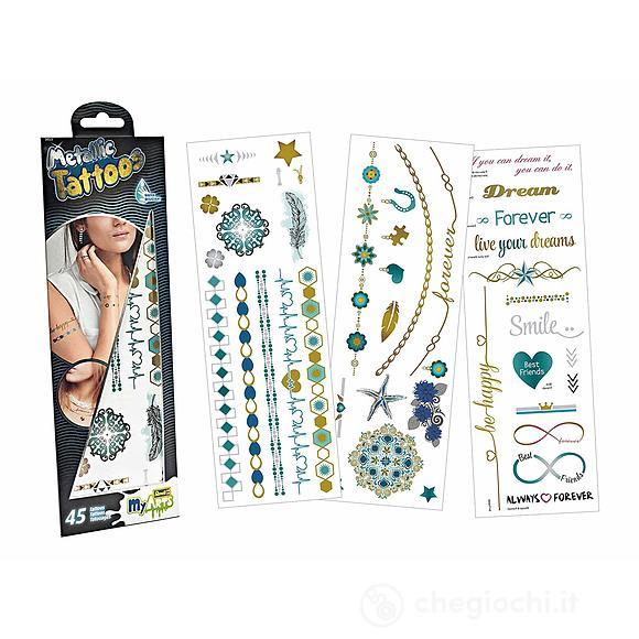 Tatuaggi metallici blu large (RV30523)