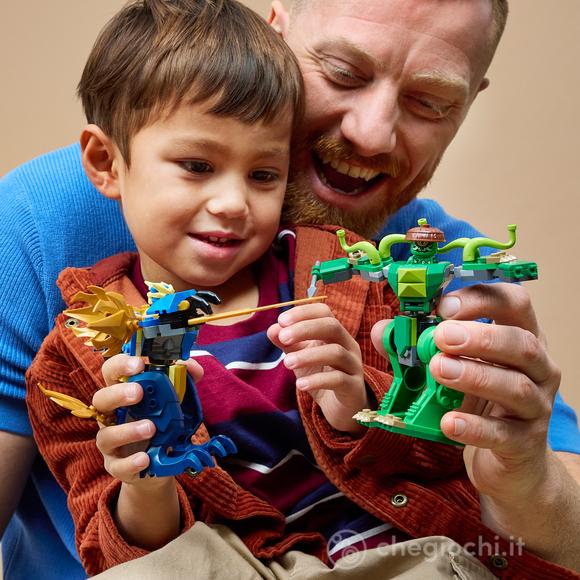 LEGO NINJAGO 71853 Duello con il Drago-Mech di Jay, 2 Action Figure Giocattolo e 2 Minifigure, Regalo per Bambini da 4+ Anni
