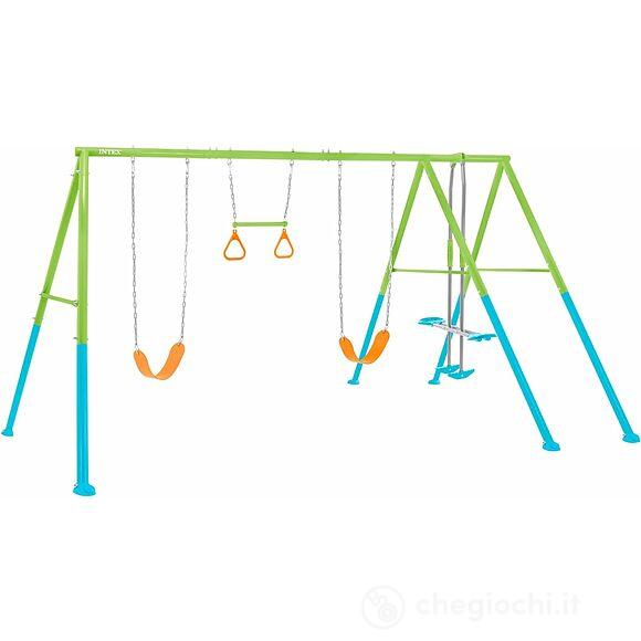 Altalena 4 funzioni con 2 seggiolini dondolo e trapezio (44130)