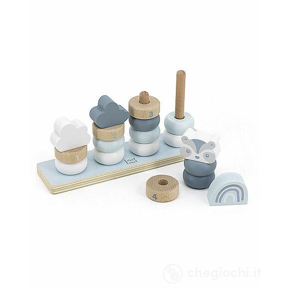 Anelli Impilabili In Legno - Azzurro - Quattro Torri Crescenti