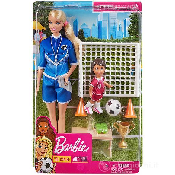 Barbie Playset Allenatrice di Calcio con 2 Bambole e Accessori (GLM47)