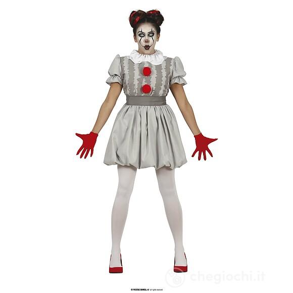 Costume Clown Donna Grigio Adulta Taglia 38-40 (79540)