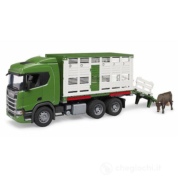 Camion trasporto animali Scania Super 560R con 1 bue (03548)