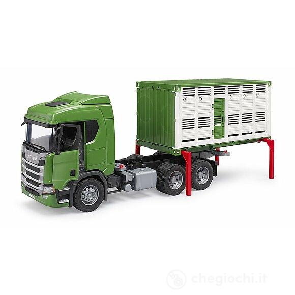 Camion trasporto animali Scania Super 560R con 1 bue (03548)
