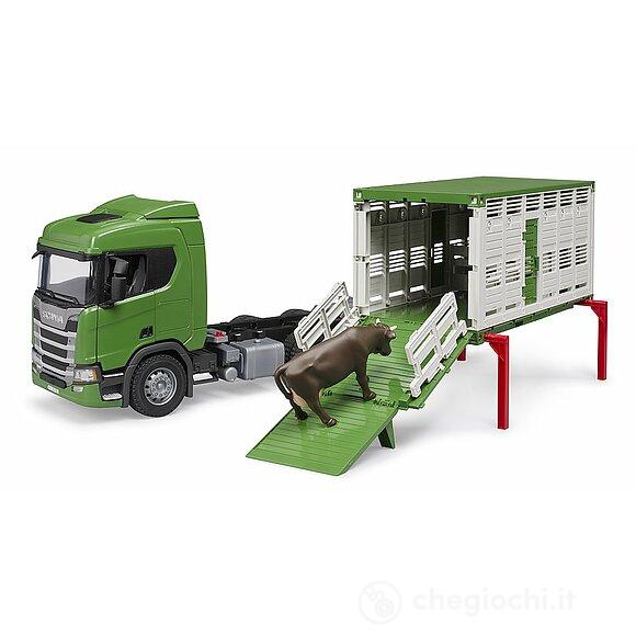 Camion trasporto animali Scania Super 560R con 1 bue (03548)