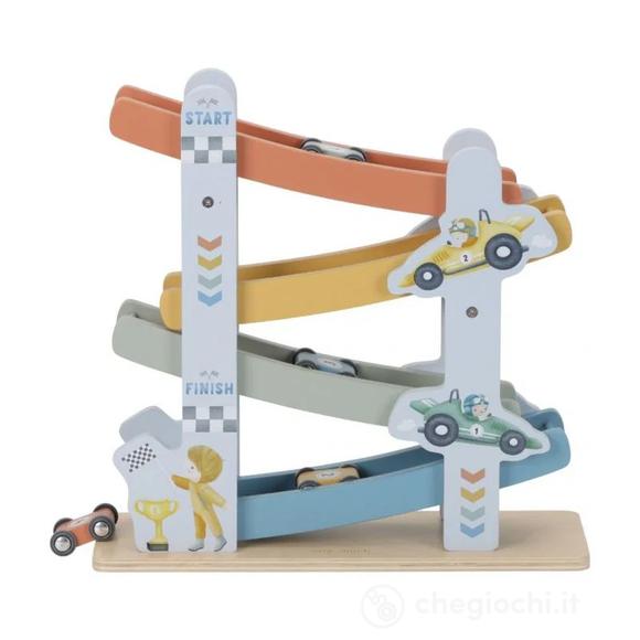 Pista da corsa Scivolo con Macchinine In Legno FSC (LD2549)