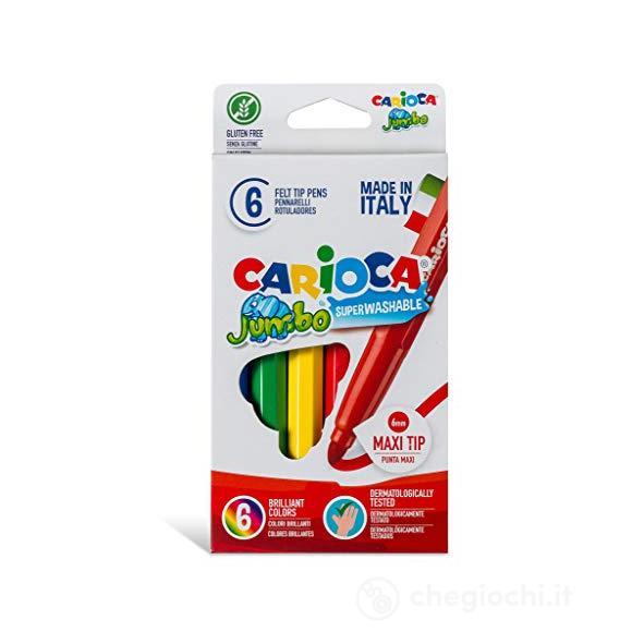 6 pennarelli Carioca Jumbo Extra Grassetto