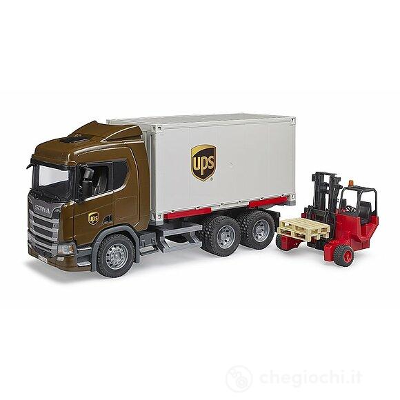 Camion UPS Logistica Scania Super 560R con carrello elevatore (03582)