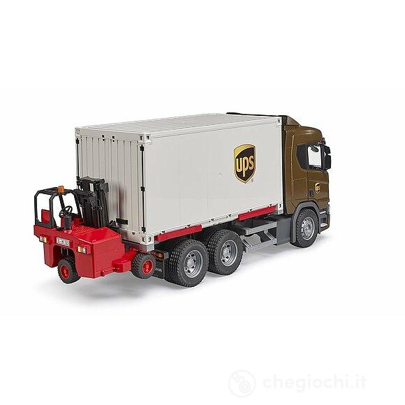Camion UPS Logistica Scania Super 560R con carrello elevatore (03582)