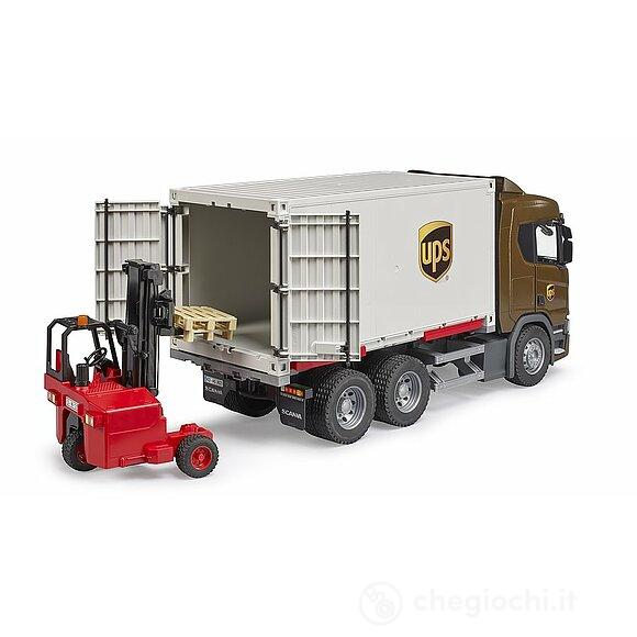 Camion UPS Logistica Scania Super 560R con carrello elevatore (03582)
