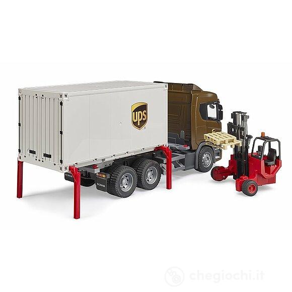 Camion UPS Logistica Scania Super 560R con carrello elevatore (03582)