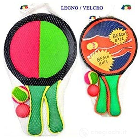 Racchette da spiaggia Magic Ball con velcro 20 cm (85309)